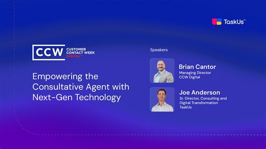 In the era of chatbots, flexibility for agents still drives employee and customer satisfaction. Hear more insights from TaskUs’ Senior Director for Consulting and Digital Transformation, Joe Anderson, and CCW Digital’s Managing Director, Brian Cantor, as they discuss how leaders should allow agents "to be human" when it comes to connecting with customers — all while using digital tools in place. Catch the full webinar: https://taskus.me/4nC2nH9 | TaskUs