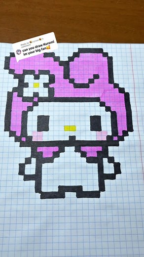 Easy Kuromi Pixel Art Tutorial for Beginners