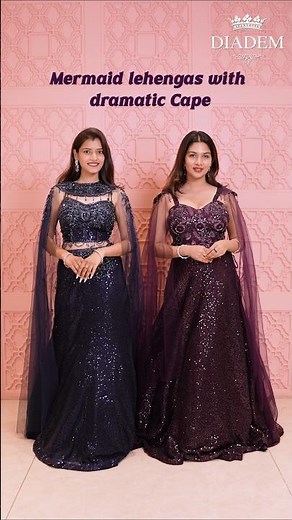 Mermaid Lehengas with Dramatic Cape❤️‍🔥🫧