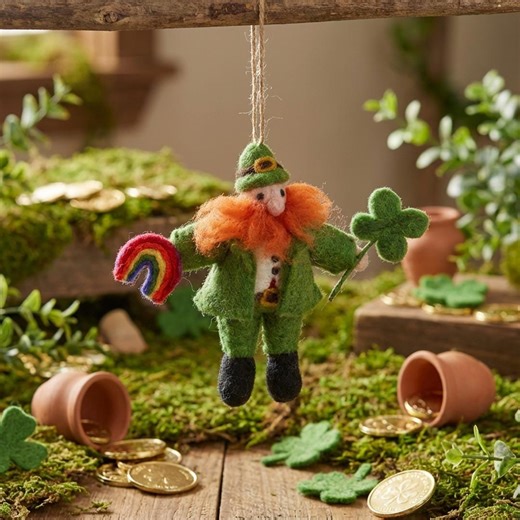 Lucky Leprechaun Hanging Decoration: Needle Felt Irish St Patricks Day Decor - Etsy Canada