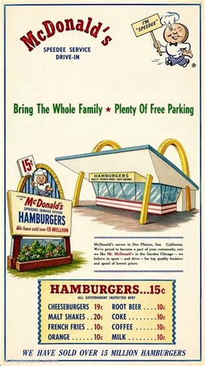 McDonald’s in 1955 🍔 15¢ Burgers?! The Menu That Started It All