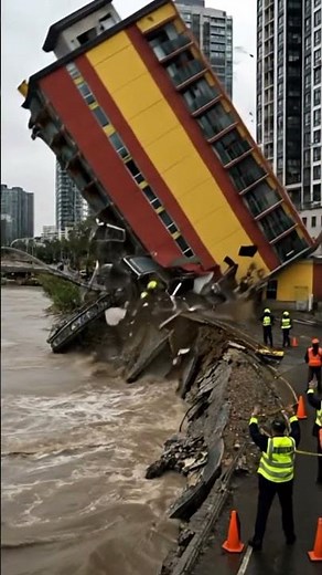 🏢🌊 High-Rise Building Falls into River – Instant Urban Collapse!