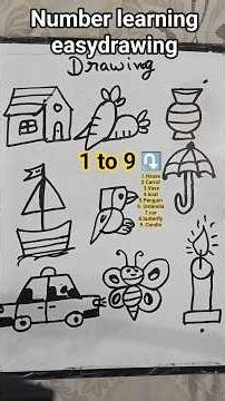 Number learning drawing 1 to 9 #shortsvideo #drawing4kids #drawingtutorials #drawingtechniques #art