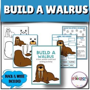 Walrus Craftivity | Winter Arctic Animal Cut & Paste Craft   Writing Prompts