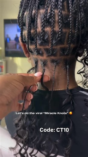 Miracle Knots Crochet Braids Vendor on Instagram: "Viral “Miracle knots” style tutorial🤩Neat & clean style! Are you get ready for your Valentine’s hairstyle?🥰 🌟Hair name: ULH231 🌟Save $$ code: CT10 #crochethair #invisible #feather #miracle #knots"