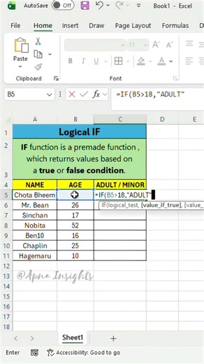 Excel IF Formula Jo Job Dilaye 💼🔥#Excel #IFFormula #LearnExcel #Subscribe #quickstudy #excelclasses