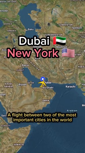1.3M views · 7.1K reactions | Dubai - New York  A flight between two one of the most important cities in the world  | Flight and routes Every day | Facebook