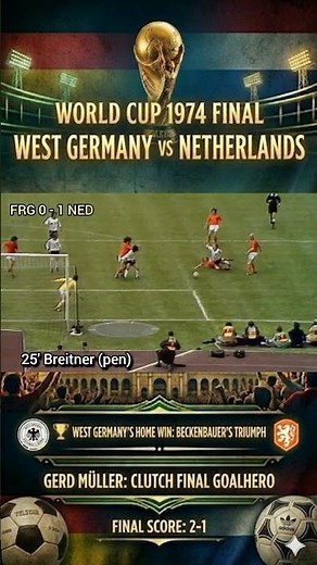 Germany vs Netherlands FINAL 1974🔥#football #worldcup #footballhistory #soccer #worldcupfinal