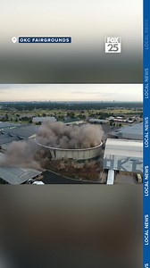 The Jim Norick Arena's roof was imploded at the OKC Fair Park Tuesday morning as part of the demolition process. See more: https://bit.ly/3Hb5s1P #implosion #oklahoma #oklahomacity #demolition | KOKH FOX 25 News, Oklahoma