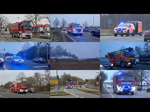 (Großbrand in Darmstadt Wixhausen) sämtliche Einsatzfahrten zum Großbrand