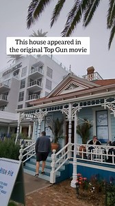 Happy Pi(e) Day! This Victorian cottage was once the home of Charlie (Kelly McGillis) in the 1986 movie Top Gun, but it was recently moved, restored, and turned into @thefamoushighpie. You'll find it right next to the pier in Oceanside, California. Stop by for the shop's signature hand pie, or for a nostalgic photo op ✈️ Read more about the cottage, known as the Graves House: https://roadtrippers.com/magazine/top-gun-house-ice-cream/ . . . #piday #pi #topgun #thefamoushighpie #oceanside #califor