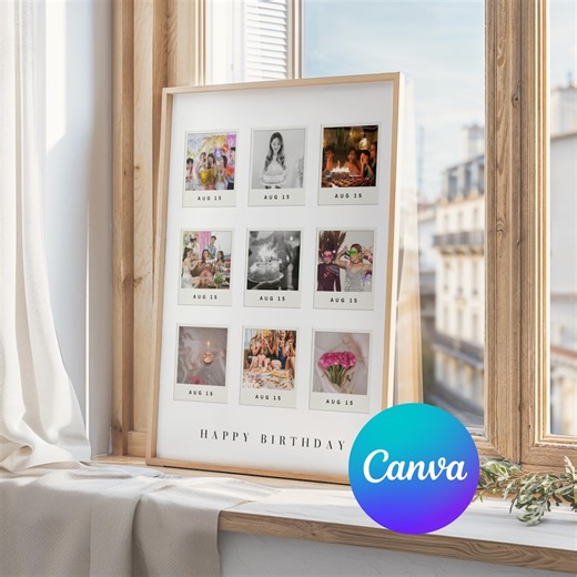 Best Friend Polaroid Photo Collage Canva Template,personalized Birthday Photo Collage Template, Friendship Birthday Gift, Sister Gift - Etsy Canada