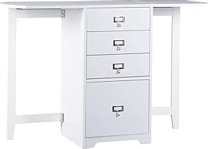 Amazon.com: SEI Furniture Drop-Leaf Desk w/Storage, White : Home & Kitchen