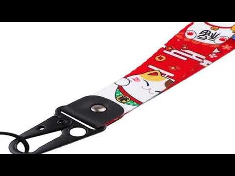 Cute Cat Key Tag Eagle Buckle Keychain Car Key Ring Good Luck Short Lanyard Key Strap Car