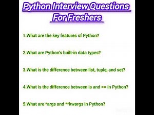 Python Interview Questions For Freshers part 1