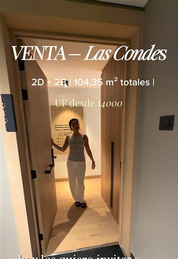 ✨🏙️ VIVE LAS CONDES COMO NUNCA 🔥 ¿Buscas diseño, ubicación y nivel premium? 👀 Este depto lo tiene TODO 👇 📍 Las Condes 🛏️ 2D 🛁 2B 📐 104,35 m² totales 💰 Desde UF 14.000 💥 Espacios integrados que fluyen 💥 Cocina moderna full equipada (nivel pro) 💥 Terraza para desconectar 🍷 💥 Ventanas termopanel = confort total ❄️🔥 🚿 Suite principal de hotel 🧑‍💻 Segundo dormitorio perfecto para home office 🌿 Terminaciones elegantes y sustentables 🏢 Edificio exclusivo: ✔️ Solo 60 deptos ✔️ Seguri