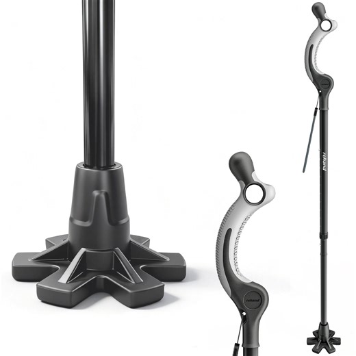 REHAND Posture Walking Cane,Upright Self-Standing Folding Cane for Women & Men