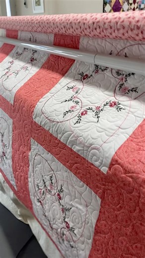 Hand Embroidered ❤️ #quilted#longarmquilting#sewing#embroiderydesign#embroidery #heart #sew