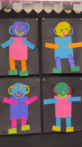 This project combines Mat Man, scissor skills and our five senses. Students who are further ahead with scissor skills will cut out the head and the body. Everyone else will just cut out the body. The rest of the pieces are prepped for them. We talk about what body part is connected to each sense. #matman #fivessenses #scissors #cuttingshapes #justadotnotalot #glue #preschool #preschoolteacher #kindergarten #kinder #homeschool #homeschooling #momsoftiktok #mom #teacher #fun