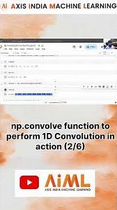 np.convolve function to perform 1D Convolution #numpy #datascience #python #aicommunity