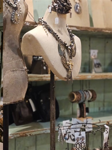 Creating New displays with vintage pieces! #curatedandcollected #vintageandnew #shopstyle #visualmerchandising