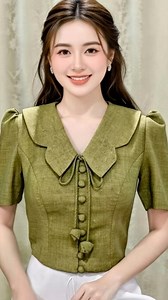 Blouse with butterfly collar. Very beautiful and easy to make. #collar #design #DesignInspiration #blouse #PatternMaking | Tinna Susanti