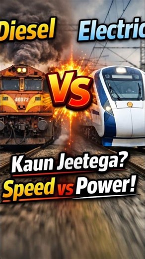 Diesel vs Electric Train 😱 कौन है असली King? #shorts #shortsfeed #facts #trending #viral