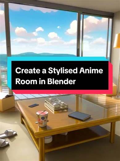 Create a Stylised Anime Room in Blender #room #blender #modeling #assets #materials