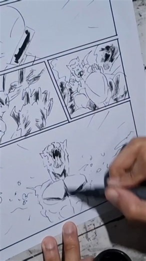 How I Ink Comics #inking #fyp #viral #comic #indiecomics #art #sketch #illustration #comicpage #ink