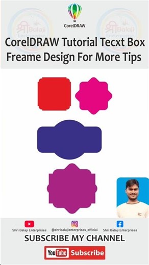 CorelDRAW Tutorial Text Box Fream Design For More Tips #coreldraw #textbox #shorts