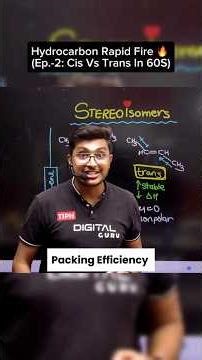 Cis vs Trans Isomers in 60 Seconds 🔥| Hydrocarbons One shot | #neet2026 #jee2026