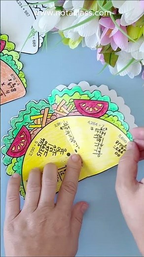 Math Taco Craft | Cinco de Mayo Math Spiral Review Fiesta Craft | Taco Tuesday Math Craft Center