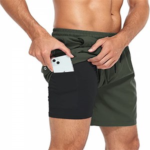 [Hot Item] Mens Swimming Trunks Quick Dry Compression Liner Swim Shorts Pockets Swimwear