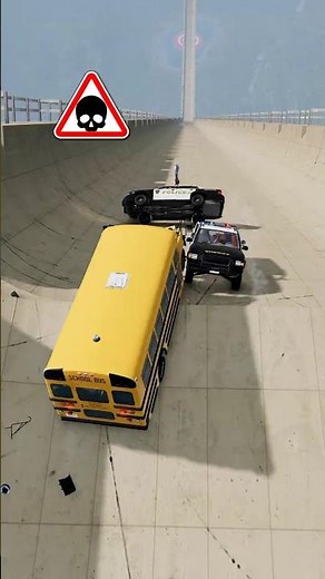 🔴SCHOOL BUS VS POLICE CARS 🔥 Mega Ramp Cars Bus Trucks Games Simulator Racing Gameplay Shorts Videos