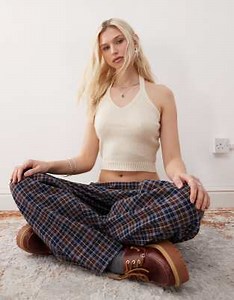 COLLUSION knit halter top in ecru | ASOS