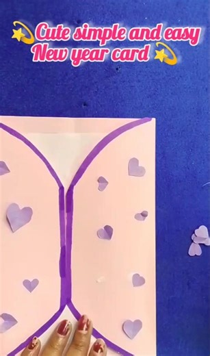 💜 BTS easy simple and cute 💫💝 New year card ll #artscraft #newyearcard #diycrafts #btsshorts #bts