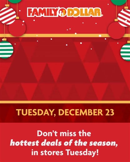 ‼️Our BIGGEST 1-Day Sale of the Season! Buy 1, Get 1 FREE on holiday candy, baking essentials & more. PLUS deals on beauty, apparel & holiday hosting must-haves. Shop in store Tuesday, December 23rd ONLY. Don't miss out! 🎁🎄 | Family Dollar
