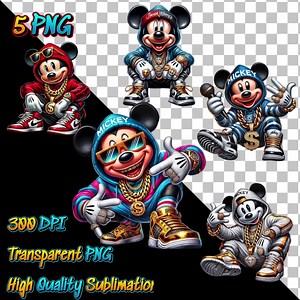 Hip-Hop Micky PNG - Urban Streetwear Design (Digitaler Download) - Etsy.de