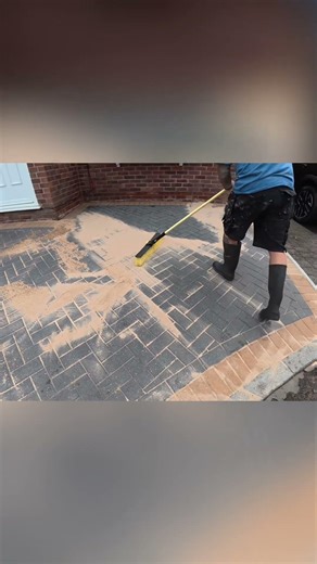 Effortless Patio Upgrade: Dry Sand Magic for Stone Gaps! #shorts