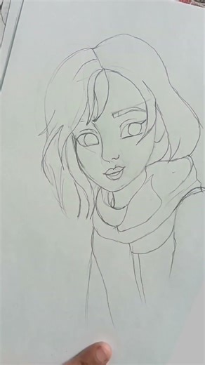 A Cute Anime girl face easy drawing