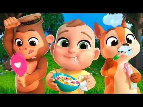 Morning Routine with Animals | Baby Camping Adventure + MORE Lalafun Nursery Rhymes & Kids Songs