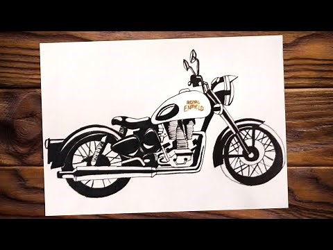 How to draw bullet bike | Royal Enfield | easy drawing | for kids | step by step