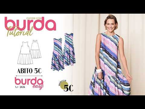 Sewing with Burda: 5C Ruffle Dress - Burda Easy 1/2026