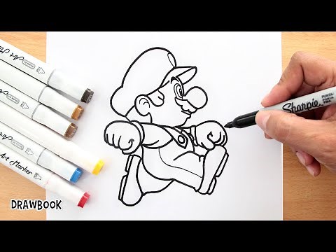 Drawing SUPER MARIO BROS (video game character) step by step