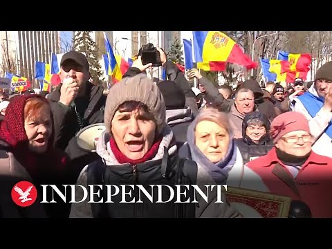 Watch again: Thousands protest soaring cost of living in Moldova