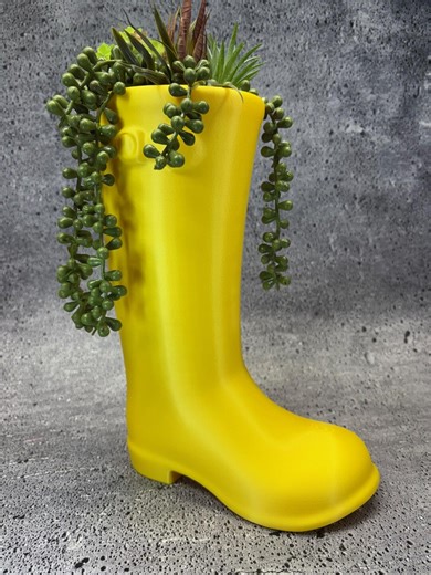 Large Right Boot Planter for Plants of All Kinds (yellow Color) - 12" Tall; 8.25" Length of Foot - Etsy