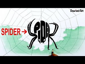 Drawing a spider with spider letters|Turn words|Creative drawing |Word art|Typography drawing|타이포그래피