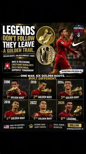 Cristiano Ronaldo's NEW Gold Mercurial Boots Are Finally Here! 👑✨ | Nike x CR7#cr7#goldenboots#fifa