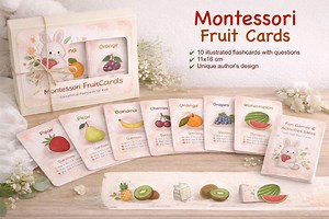 Montessori Fruit Cards Printable Flashcards PDF | Digital Download - Etsy