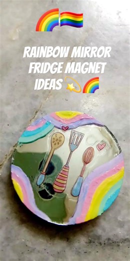 Mini Fridge Magnet DIY 🌈 | So Cute & Easy! #MirrorArt #rainbowfridgemagnet